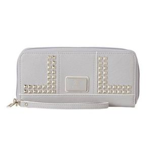 GUESS Leather Zip Around Wallet (Dove Grey)